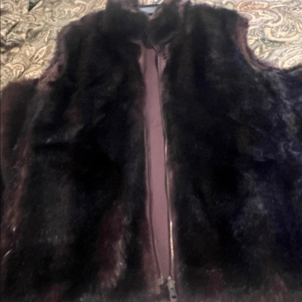 Faux Fur Vest in Dark Brown